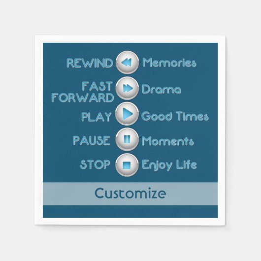 Buttons zur Kontrolle des Lebens Napkins Serviette (Vorderseite)