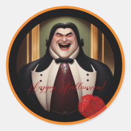 Buxom Count Dracula Halloween Sticker