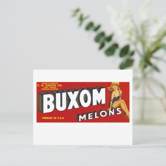 Buxom Mellons Postkarte (Stehend Vorderseite)