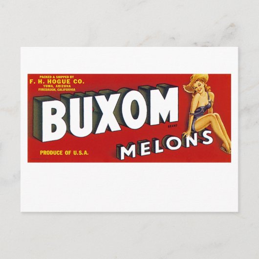 Buxom Mellons Postkarte (Vorderseite)
