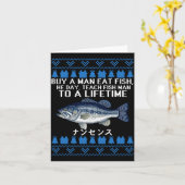 Buy A Man Eat Fish Funny Ugly Christmas Sweaters L Karte (Gelbe Blume)