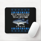 Buy A Man Eat Fish Funny Ugly Christmas Sweaters L Mousepad (Mit Mouse)