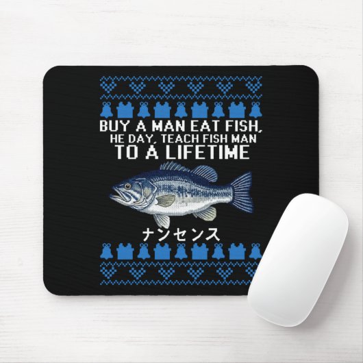 Buy A Man Eat Fish Funny Ugly Christmas Sweaters L Mousepad (Mit Mouse)