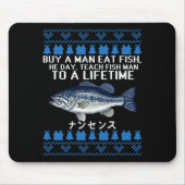 Buy A Man Eat Fish Funny Ugly Christmas Sweaters L Mousepad (Vorne)