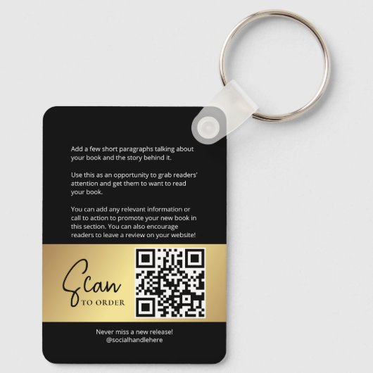 Buy Cover Writer Promotion QR Code Gold Effekt Schlüsselanhänger (Rückseite)