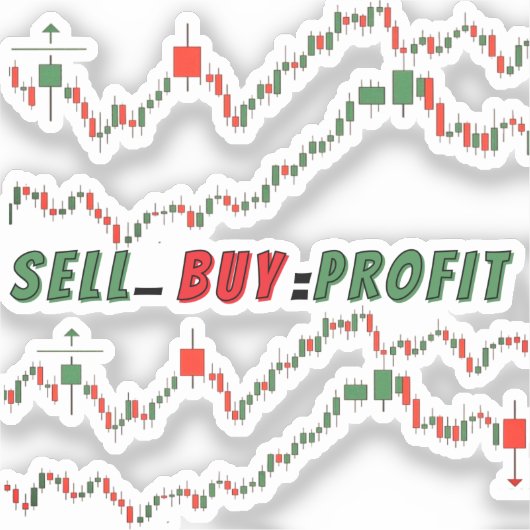 Buy Low Sell High – Elite Trader Vinyl Sticker (Vorderseite)