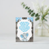 Buy Request Boy Elephants Shower Blue Ticket Begleitkarte (Stehend Vorderseite)
