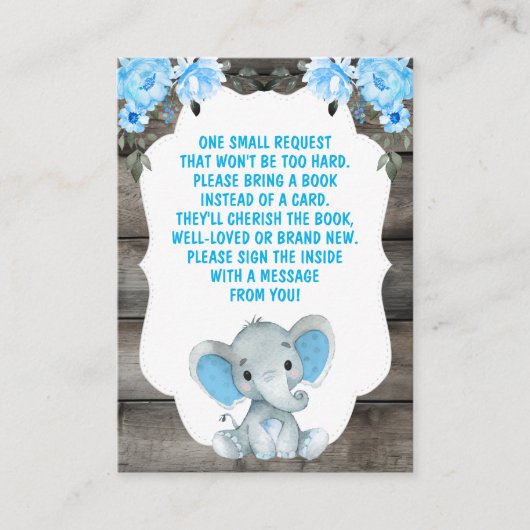 Buy Request Boy Elephants Shower Blue Ticket Begleitkarte (Vorderseite)