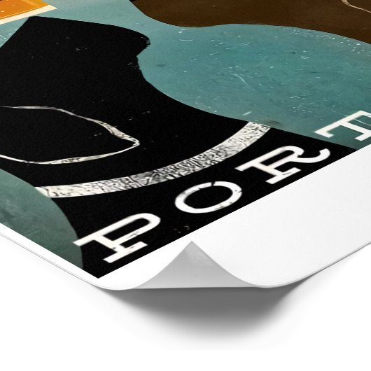 Buyartforless Double Dog Brewing Co Portland Black Poster (Ecke)