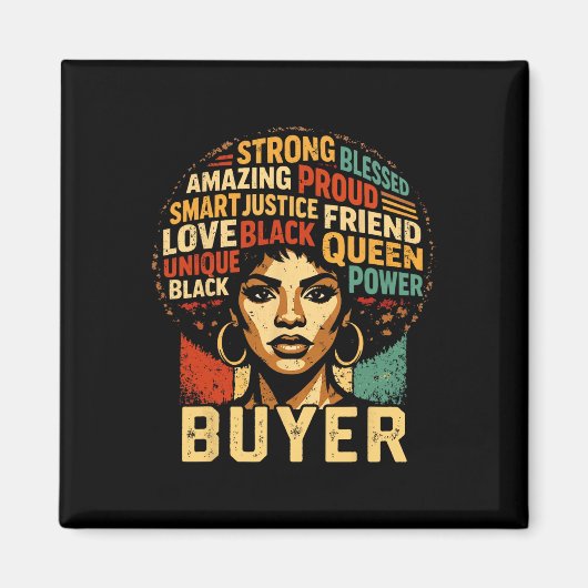 Buyer Black History Month Powerful Black Pride Art Magnet (Vorne)
