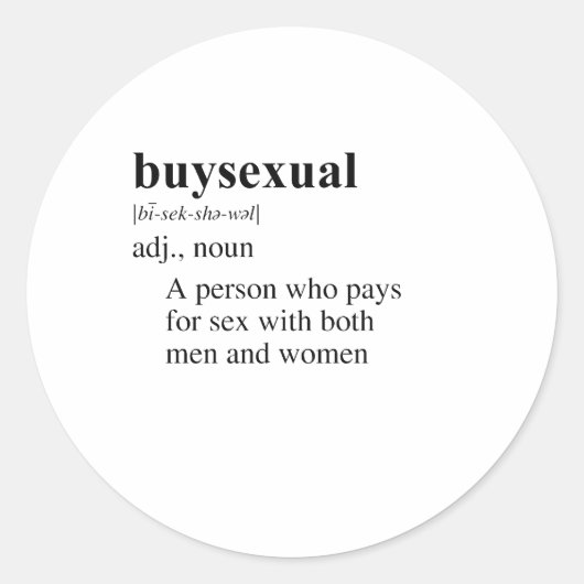 BUYSEXUAL RUNDER AUFKLEBER (Vorderseite)