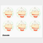 Buzboy-Buchzeichen Runder Aufkleber (Blatt)