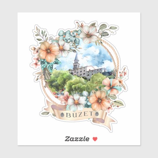 Buzet Kroatien Aufkleber (Blatt)