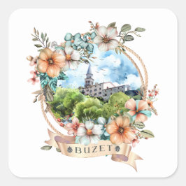 Buzet Kroatien Quadratischer Aufkleber