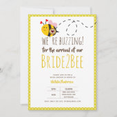 BUZING FÜR DIE ANKUNFT VON BRIDE2BEE-Brautparty-Bi Einladung (Vorderseite)