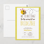 BUZING FÜR DIE ANKUNFT VON BRIDE2BEE-Brautparty-Bi Postkarte (Vorne/Hinten)