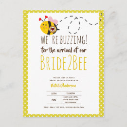 BUZING FÜR DIE ANKUNFT VON BRIDE2BEE-Brautparty-Bi Postkarte