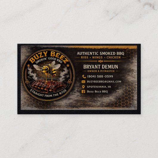 Buzy Bee BBQ Visitenkarte (Vorderseite)