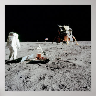Buzz Aldrin und Lunar Modul auf dem Mond Poster