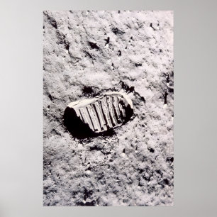 Buzz Aldrins Fußabdruck  NASA Apollo 11 Mond Poster