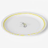 Buzz & Bloom Paper Plates  - hand drawn bee design Pappteller (Schrägansicht)
