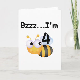 Buzz Bumblebee 4. Geburtstag T - Shirt und Geschen Karte
