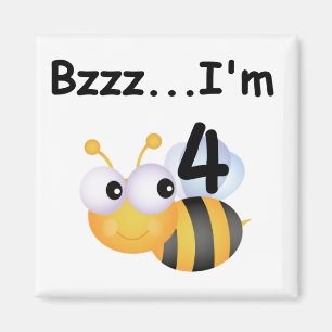 Buzz Bumblebee 4. Geburtstag T - Shirt und Geschen Magnet