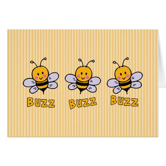 Buzz Buzz Bee Blank Card (Vorderseite (Horizontal))