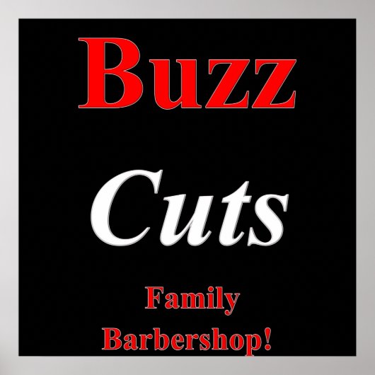 Buzz Cuts Family Barbershop Poster Matte (Vorne)