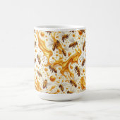 Buzz & Drip - Seamless 8 K Honey Bee Pattern with Kaffeetasse (Mittel)
