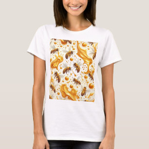 Buzz & Drip - Seamless 8 K Honey Bee Pattern with T-Shirt