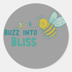 Buzz in Bliss: farbenfrohe Aufkleberkollektion Runder Aufkleber