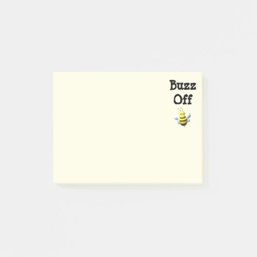 Buzz Off Bee Bumblebee Custom Text Post-it Klebezettel (Vorderseite)