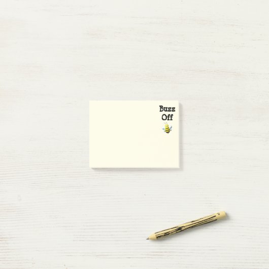 Buzz Off Bee Bumblebee Custom Text Post-it Klebezettel (Auf Schreibtisch)