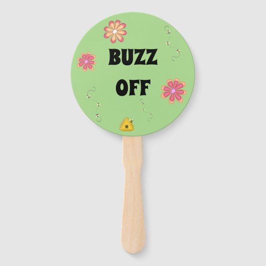 BUZZ OFF Custom Hummel Themed Fächer (Vorderseite)