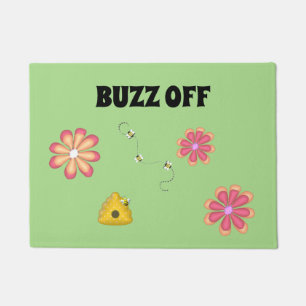 BUZZ OFF Helle Blume und Hummeln Fußmatte