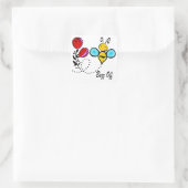 Buzz Off - Niedliche Biene und Blume Quadratischer Aufkleber (Tasche)