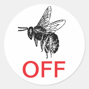Buzz Off Runder Aufkleber