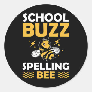 Buzz Rechtschreibweise Bee 100 Tage der Schule Spa Runder Aufkleber