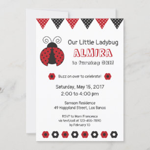 Buzz über Lady Bug zum Geburtstag Einladung