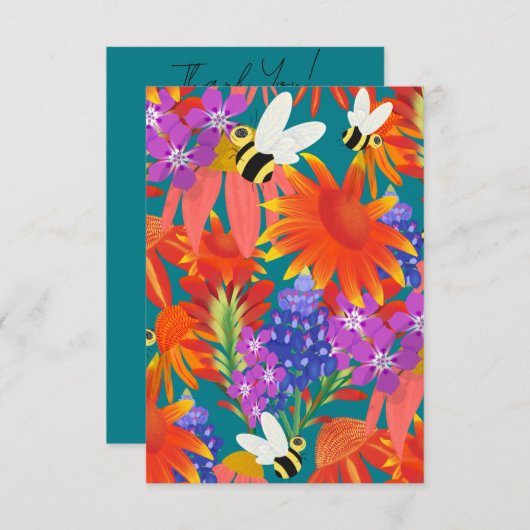 Buzz unter Blooms-Aquamarinen Grove_Danke Dankeskarte (Vorne/Hinten)