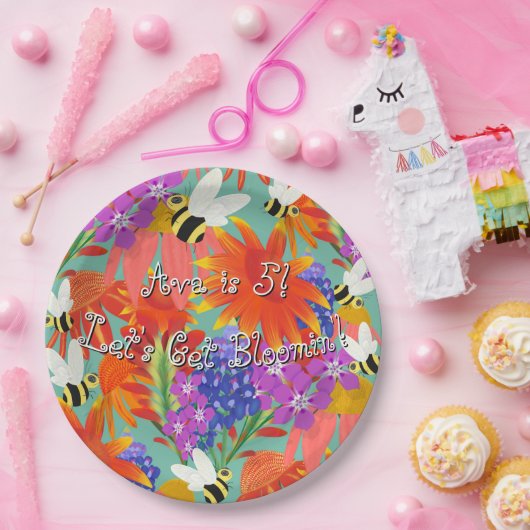 Buzz unter Blooms-Mint-Wiese Pappteller (Party)