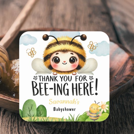 Buzz-Worthy Baby Dusche Danke Stickers