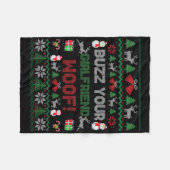 Buzz Xmas Your Girlfriend Woof! Ugly Christmas Swe Fleecedecke (Vorderseite (Horizontal))