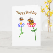 BuzzAboutBees freut sich auf Ihren Geburtstag Karte (Gelbe Blume)