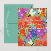 BuzzAmongBlooms_Editable Kinder Postkarte (Vorne/Hinten)