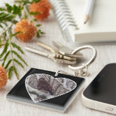 Buzzard auf der Snowy Branch im Herzen Schlüsselanhänger (Vorderseite rechts)