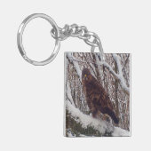 Buzzard auf der Snowy Branch Schlüsselanhänger (Vorderseite links)
