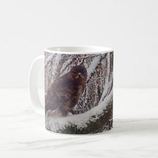 Buzzard auf der Tasse Snowy Branch (Vorderseite Links)