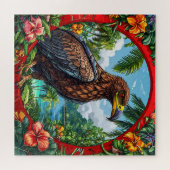 Buzzard erstarrt inmitten einer lebendigen tropisc puzzle (Horizontal)